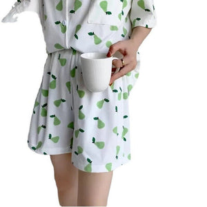 Women's pajamas suit women's summer style short sleeve shorts Xiaoli can wear two-piece leisure student home clothes