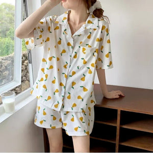 Women's pajamas suit women's summer style short sleeve shorts Xiaoli can wear two-piece leisure student home clothes