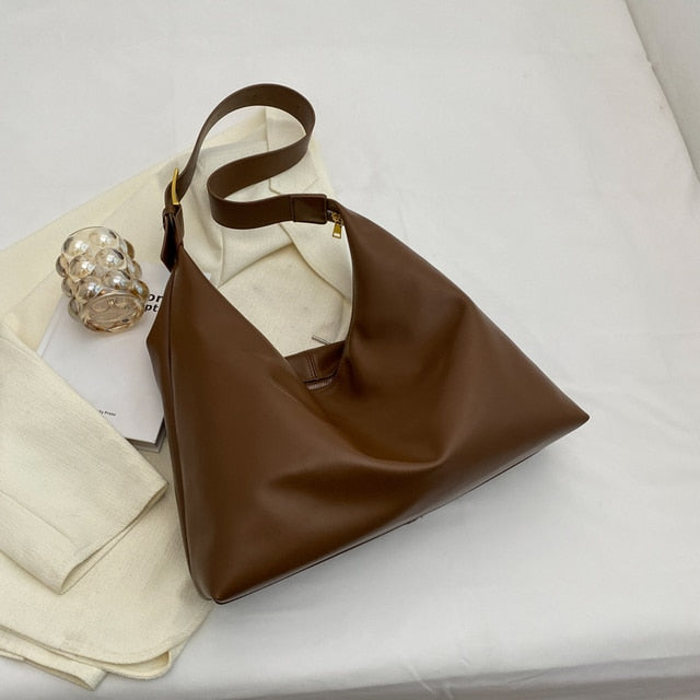 Women's shoulder bag Fashion big bag Daily shopping bag Casual solid leather women's bag Luxury designer bag