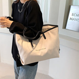 Women&#39;s single shoulder bag Canvas women&#39;s bag Leisure large bag Daily shopping bag Shoulder bag Women&#39;s bag Zipper women&#39;s bag
