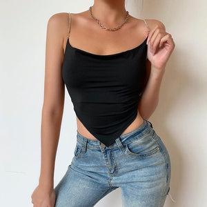 Women streetwear tube tops backless sexy clubwear camis summer sleeveless asymmteric hem streetwear tops camisole 2021