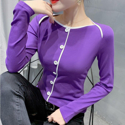 Women tshirts New 2020 Autumn Long Sleeve Mesh Tops Elegant Slim Solid Color T-Shirt Plus Size Women Clothing