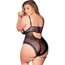 Load image into Gallery viewer, Womens Lace Onesies Jumpsuit Plus Size 3XL Bodysuit Lingere See Through Sexy Sleepwear Deep V Clothing Nighty Onesie Elegant