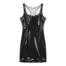 Load image into Gallery viewer, Womens Lingerie Sexy Bodycon Dress Ladies Wet Look Square Neck Patent Leather Clubwear Low Cut Sleeveless Zipper Back Dresses