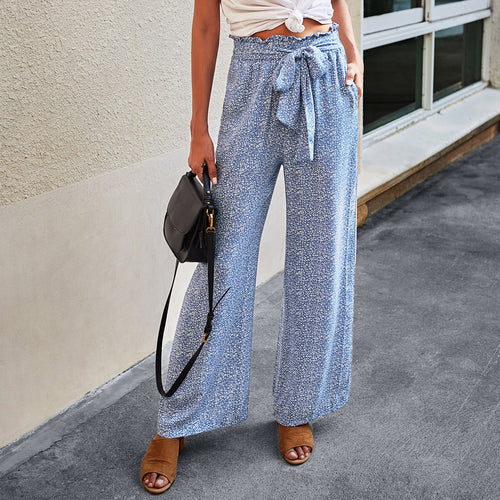 Womens Loose Fit High Waist Long Pants Wide Leg Palazzo Trousers High Waist Long Trousers Hip Hop Pants Long Streetwear