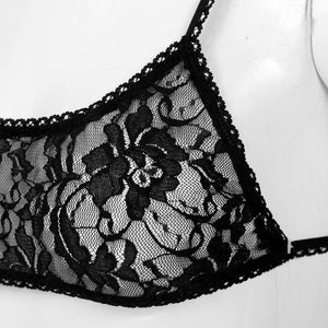 Womens See-through Sheer Lace Hollow Out Bra Tops Plus size Adjustable Spaghetti Shoulder Straps Bra Push Up Underwear