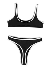Load image into Gallery viewer, Womens Wetlook Hot Swimwear Suit Print Adjustable Spaghetti Strap Push Up Bralette And Low Waist Brief Sexy Bikini Set Beachwear