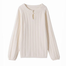 Load image into Gallery viewer, Wool Sweater Cashmere Sweater Knit Sweater Long-sleeved Women's New Korean Loose-fitting Casual Pullover Pearl Button Sweater