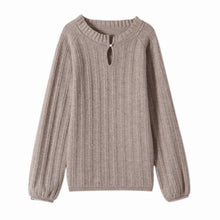 Load image into Gallery viewer, Wool Sweater Cashmere Sweater Knit Sweater Long-sleeved Women's New Korean Loose-fitting Casual Pullover Pearl Button Sweater