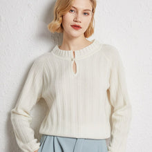 Load image into Gallery viewer, Wool Sweater Cashmere Sweater Knit Sweater Long-sleeved Women's New Korean Loose-fitting Casual Pullover Pearl Button Sweater