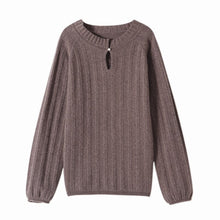 Load image into Gallery viewer, Wool Sweater Cashmere Sweater Knit Sweater Long-sleeved Women's New Korean Loose-fitting Casual Pullover Pearl Button Sweater