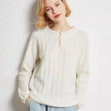 Load image into Gallery viewer, Wool Sweater Cashmere Sweater Knit Sweater Long-sleeved Women's New Korean Loose-fitting Casual Pullover Pearl Button Sweater