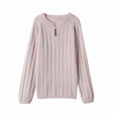 Load image into Gallery viewer, Wool Sweater Cashmere Sweater Knit Sweater Long-sleeved Women's New Korean Loose-fitting Casual Pullover Pearl Button Sweater