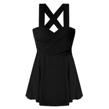 Load image into Gallery viewer, Wrap One Piece Swimsuit Women Solid Swimwear With Skirt Push Up Monokini Pleated Swim Suit Korea Style Trikini Pad Bathing Suit