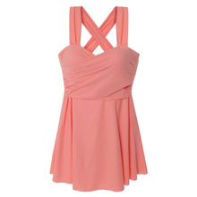 Load image into Gallery viewer, Wrap One Piece Swimsuit Women Solid Swimwear With Skirt Push Up Monokini Pleated Swim Suit Korea Style Trikini Pad Bathing Suit