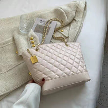 Load image into Gallery viewer, Xadrez de luxo marca balde sacos de ombro para as mulheres  qualidade couro do plutônio designer feminina bolsas moda cadeia