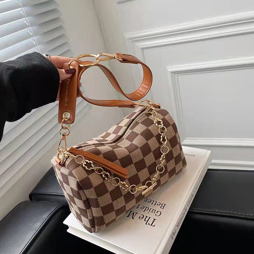 Xadrez tecelagem balde crossbody sacos para as mulheres 2021 viagens simples marca de luxo designer ombro senhoras bolsas e bols