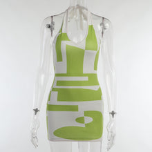 Load image into Gallery viewer, Y2K 2022 Fashion Designer Checkered Halter Casual Sexy Backless Women&#39;s Clothes One Piece Basic Knit Bodycon Mini Dress