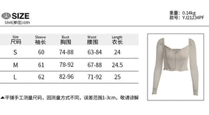 Y2K 2022 Spring Fall Fashion Net Yarn Square Neck Black Long Sleeves Women&#39;s Blouses Sexy Tank Cropped Casual Tops Shirts Tee