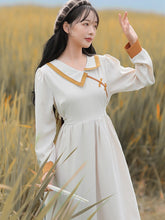 Load image into Gallery viewer, Y2K Women&#39;s Clothing 2021 Retro Sweet Blue Dress Female Elegant Cute Long Sleeve Irregular Doll Collar Design Chic Dress Vestido