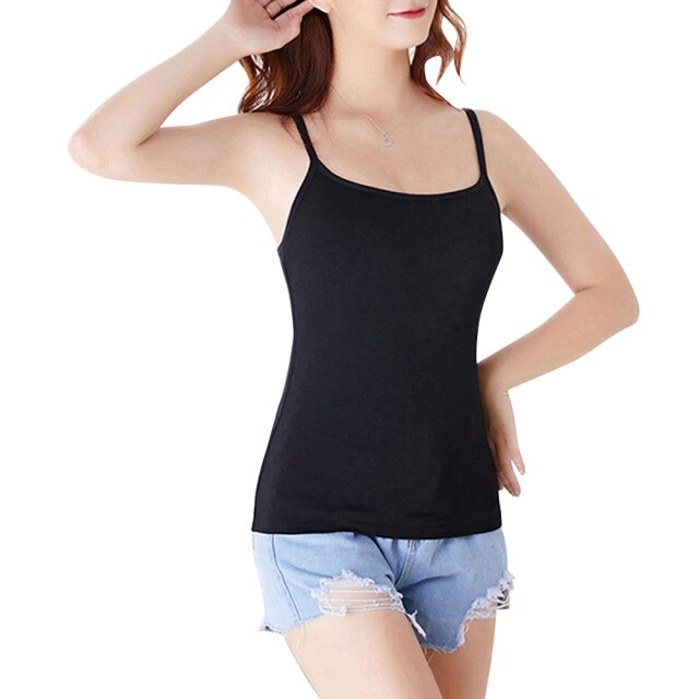 Yoga Shirt Beauty Back Padded Bra Modal Adjustable Spaghetti Straps Tops Women Yoga Vest Sleeveless Tank-Tops Camisole with Bra
