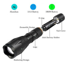 Load image into Gallery viewer, ZK30 Dropship Q250 TL360 T6 8000LM LED Bike Bicycle Flashlight Light Q5 3000LM Zoomable Focus Torch Lamp Light Tactical Lantern