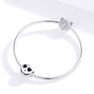 925 Sterling Silver Halloween Grimace Doll Beads S925 Heart Eye Skeleton Charms DIY Jewelry Making