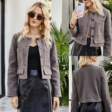 Load image into Gallery viewer, autumn New 2021 Sweet Beauty Dress Casual Long-sleeved Button Blouse Round Neck Temperament Light Mature Small Jacket Female