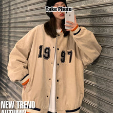 Load image into Gallery viewer, baseball uniform men and women tide loose wild couple spring and autumn jacket trend Japanese Hong Kong style tops