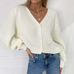 cardigan sweater korean fashion winter clothes women Casual Loose knittingV-neck buttons femme long sleeve tops Sexy sweaters