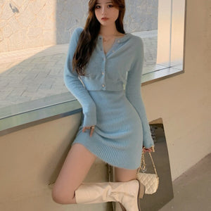 chandal mujer invierno 2020 winter spring ensemble femme sweater pullover dress two piece set women pull femme hiver tracksuit