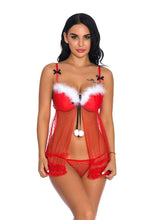 Load image into Gallery viewer, clothing red Christmas outfit sexy lingerie Christmas dress role game play costume set plus size lingere exotic dresses