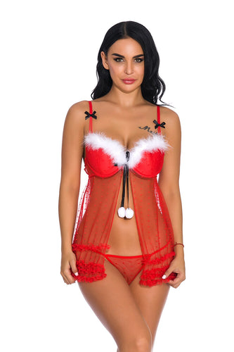 clothing red Christmas outfit sexy lingerie Christmas dress role game play costume set plus size lingere exotic dresses