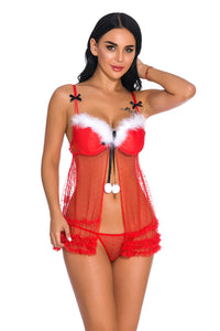 clothing red Christmas outfit sexy lingerie Christmas dress role game play costume set plus size lingere exotic dresses