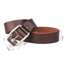 Load image into Gallery viewer, designer belt men luxury 100%real full grain thick cowhide genuine leather vintage 3.8cm sport masculine big size soft belt 150