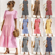 Load image into Gallery viewer, dress for women  maxi dress  plus size dress plaid long casual summer women&#39;s dress 2021