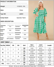 Load image into Gallery viewer, dresses for women 2022 Summer slim Slash-neck strapless plaid print beach dress Sexy bow midi female dress