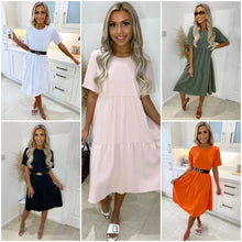 Load image into Gallery viewer, dresses women  Casual  Patchwork summer women&#39;s dress 2021 soild loose women&#39;s clothing