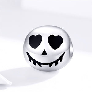 925 Sterling Silver Halloween Grimace Doll Beads S925 Heart Eye Skeleton Charms DIY Jewelry Making