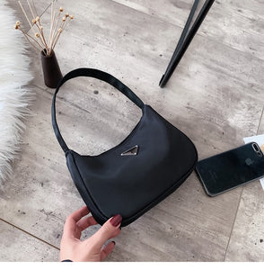 high quality nylon baguette bag New Fashion candy color moon handbags for women simple retro shoulder bags for women handbag