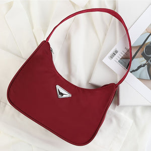 high quality nylon baguette bag New Fashion candy color moon handbags for women simple retro shoulder bags for women handbag