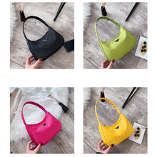 Load image into Gallery viewer, high quality nylon baguette bag New Fashion candy color moon handbags for women simple retro shoulder bags for women handbag