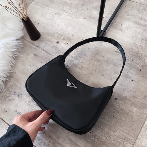 high quality nylon baguette bag New Fashion candy color moon handbags for women simple retro shoulder bags for women handbag