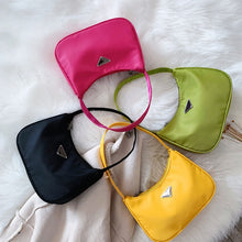 Load image into Gallery viewer, high quality nylon baguette bag New Fashion candy color moon handbags for women simple retro shoulder bags for women handbag
