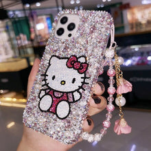 Load image into Gallery viewer, iPhone 13 Pro Max iPhone 11 Phone 14 Case Xs Diamond-Embedded 7 Cute Cartoon Hello Kitty 8 plus Protective Case 6 Female 12