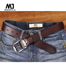 Load image into Gallery viewer, men high quality genuine leather belt luxury designer belts men cowskin fashion Strap male Jeans for man cowboy free shipping
