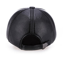 Load image into Gallery viewer, new High quality Faux Leather hat genuine winter leather hat baseball cap adjustable for men black hats