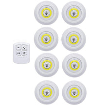 Load image into Gallery viewer, Battery Operated Dimmable LED Under Cabinet Light COB LED Puck Lights Closets Lights with Remote Control for Wardrobe Bathroom