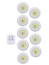 Load image into Gallery viewer, Battery Operated Dimmable LED Under Cabinet Light COB LED Puck Lights Closets Lights with Remote Control for Wardrobe Bathroom