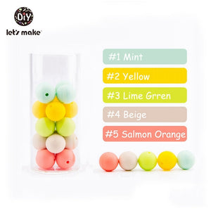 Let's make 50pcs Silicone Beads 12mm Eco-friendly Sensory Teething Necklace Food Grade Mom Nursing DIY Jewelry Baby Teethers